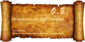Oreskovics Bíborka névjegykártya